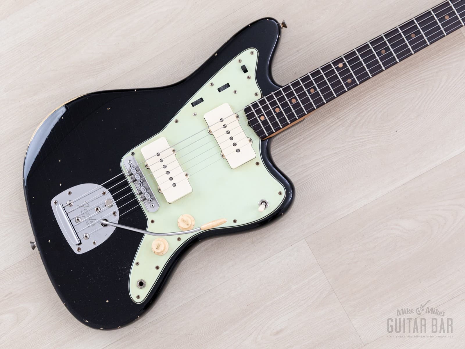 1962 Fender Jazzmaster Pre-CBS Vintage Offset Guitar Black + Headstock w/ Case