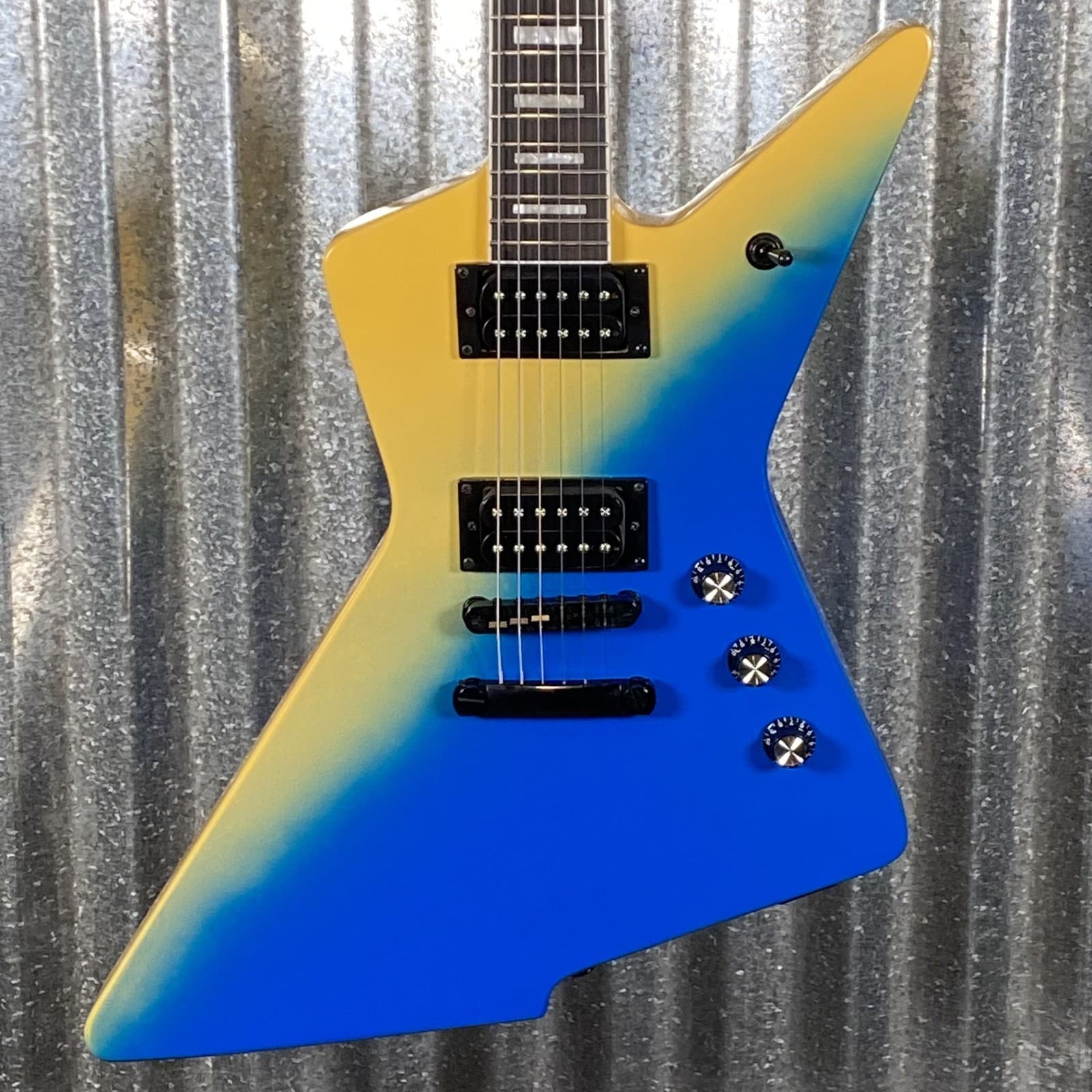 Westcreek Guitars Revenge Explorer Style Gradient Blue Yellow #0157 Used