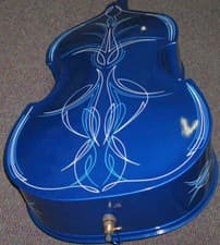 3/4 UPRIGHT DOUBLE BASS Metallic BLUE Pro PINSTRIPING!! STAGE READY UPRIGHT BASS