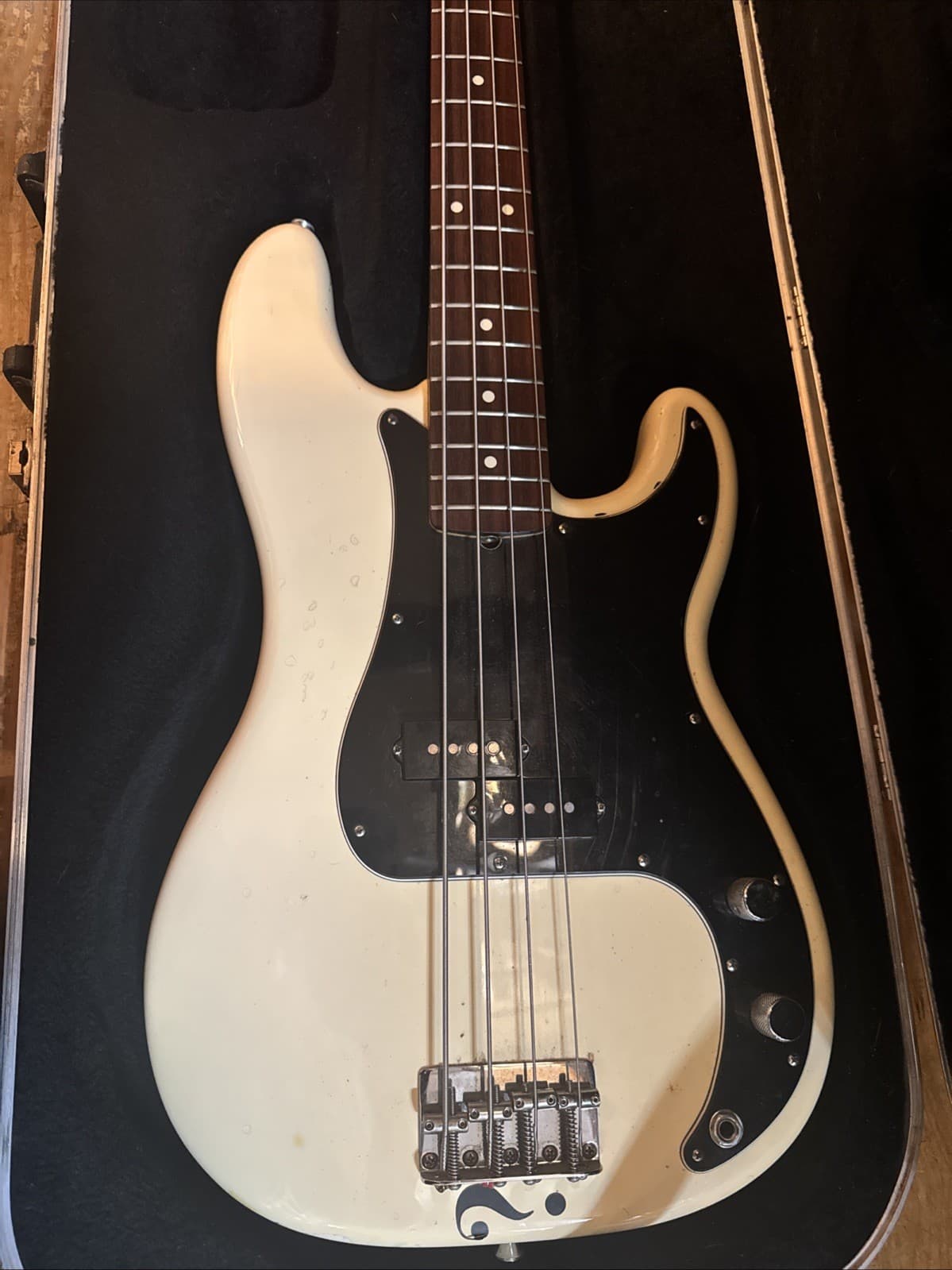 Used Fender Precision Bass Guitar - Olympic White