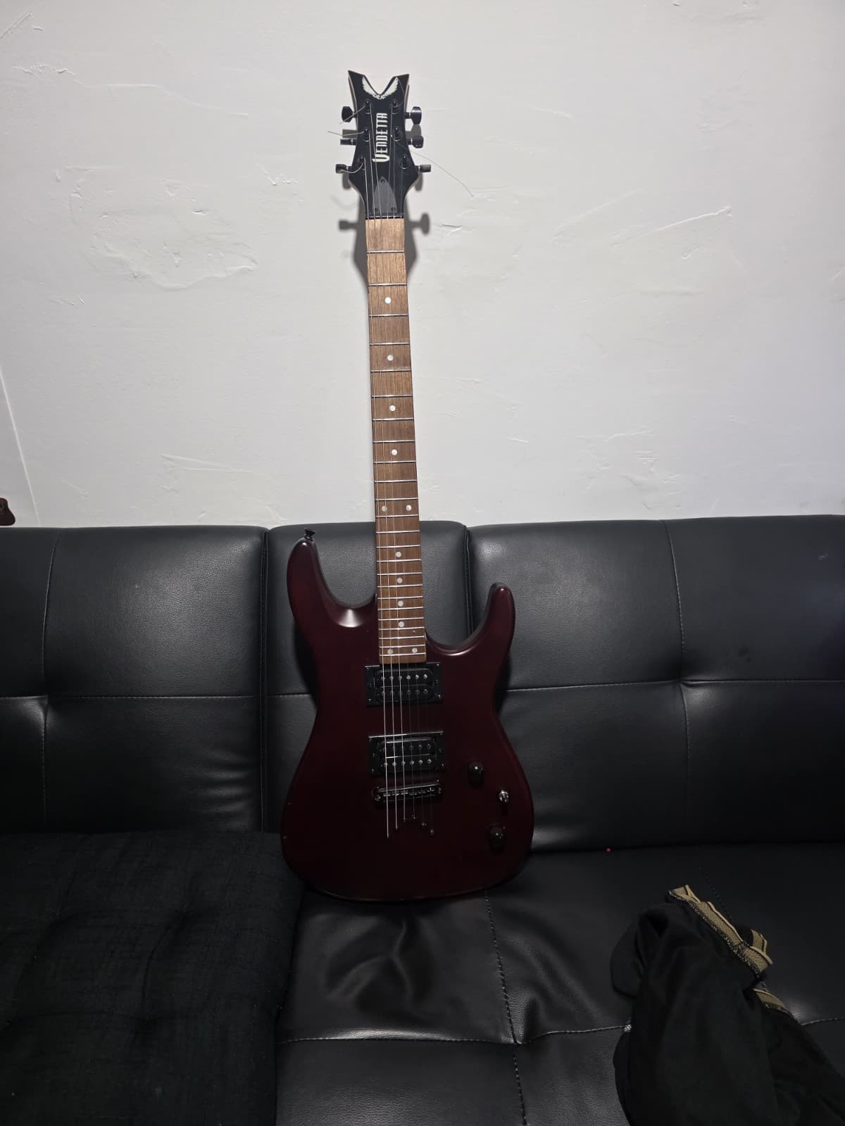 Dean Vendetta Electric Guitar In Red. One Missing String