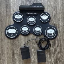 Drum Set Practice Pad Electronic Drum Pad With Pedals - Tested Works