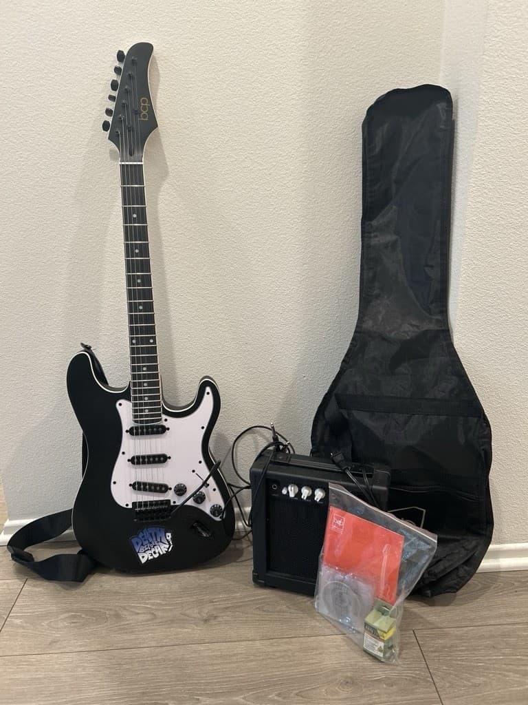 Best Choice Products 39 inch Ful Size Beginner Electric Guitar Starter Kit-Black
