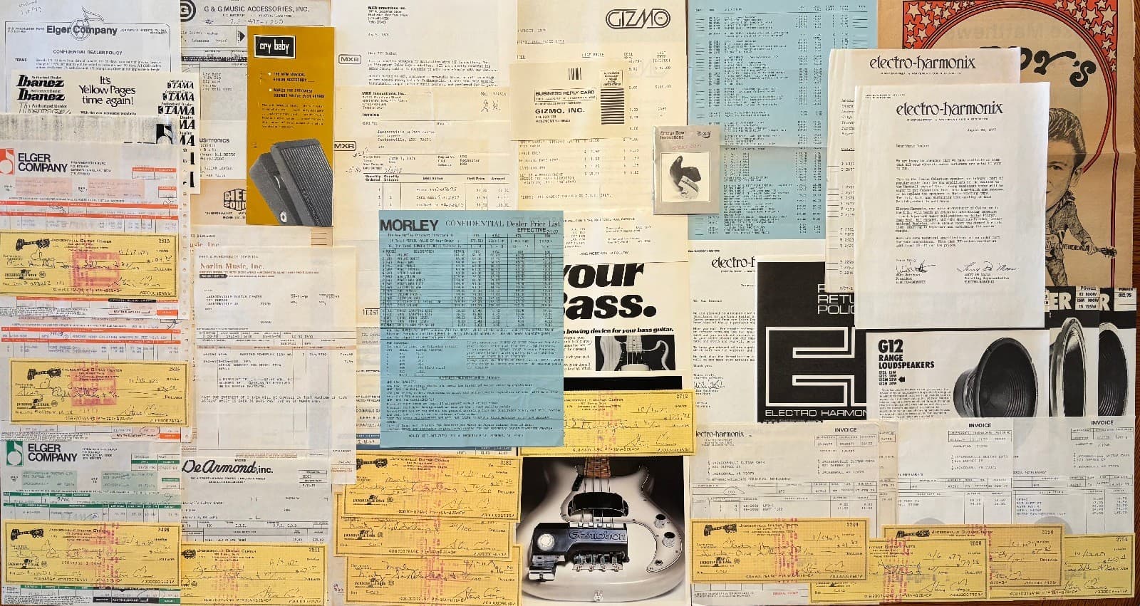 1970s Rare Guitar Effects Pedal Dealer Ephemera Cry Baby MXR Ibanez More Vintage