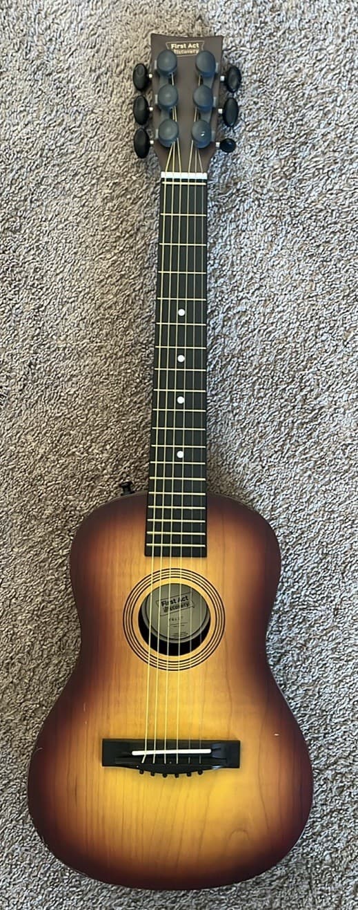 Sunburst Parlor Acoustic Guitar 6-String Right-Handed Wood Body & Neck