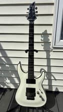 Schecter Hellraiser C-1 Electric Guitar White w/ Floyd Rose+EMG, Hardshell Case