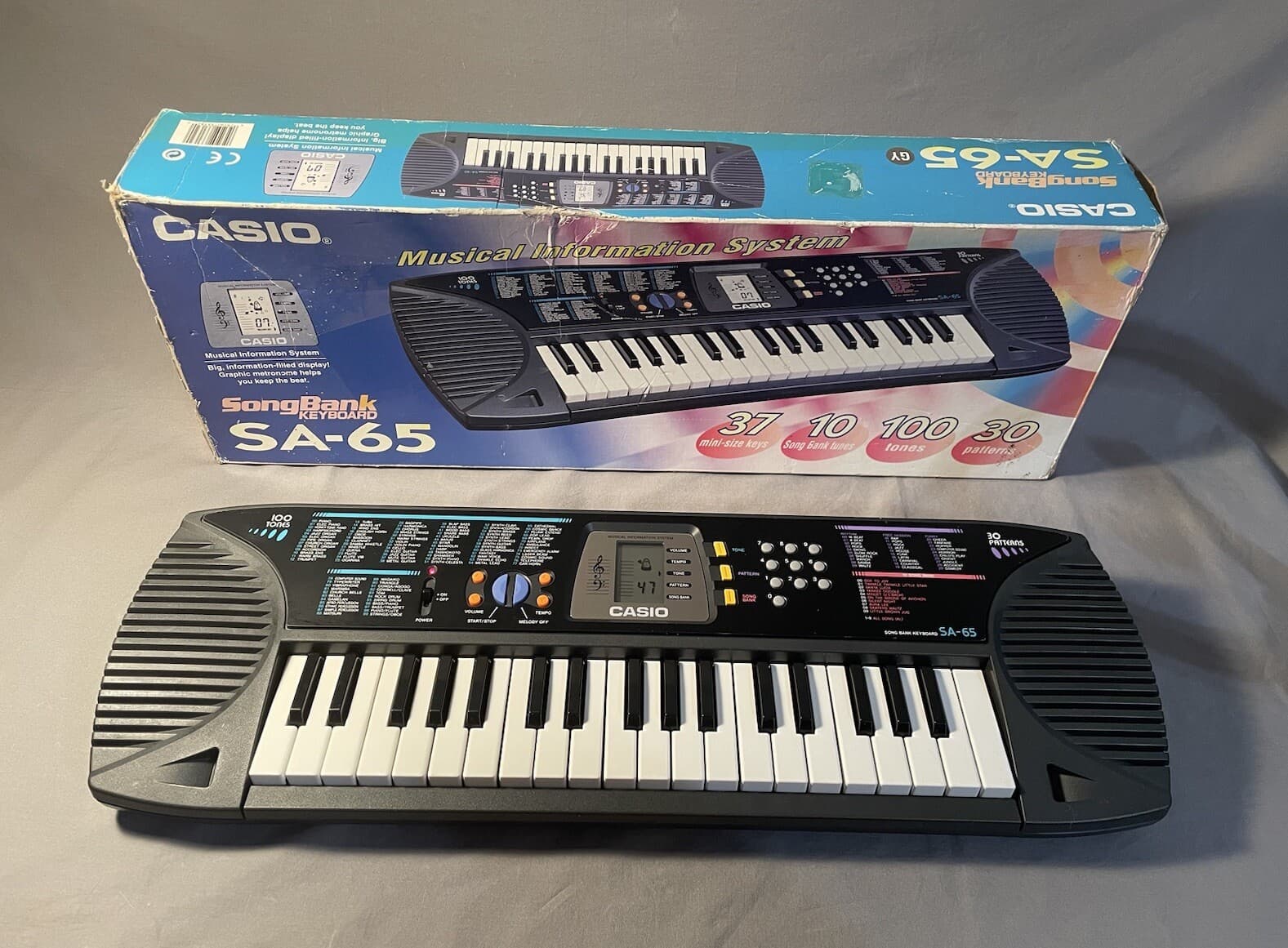 Vintage Casio Song Bank Keyboard SA-65 - Electronic Piano Synthesizer Portable