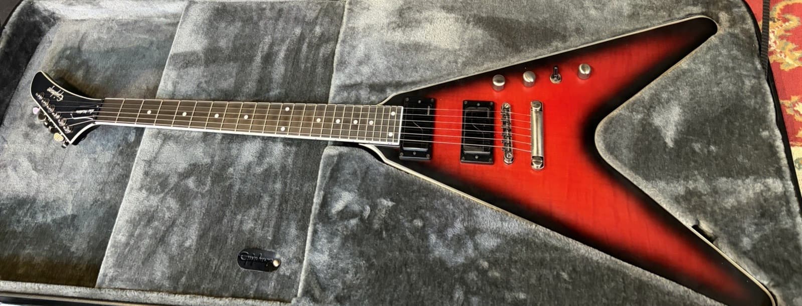 Epiphone Dave Mustaine Flying V Prophecy Electric w/Case - Aged Dark Red Burst