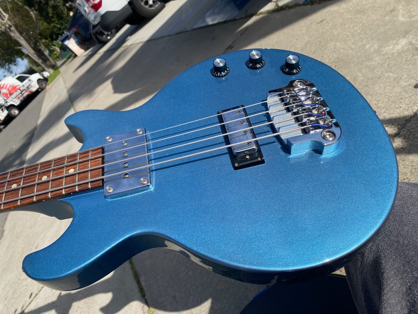 2011 Gibson Les Paul Junior DC Bass Pelham Blue w Original Case & VIDEO