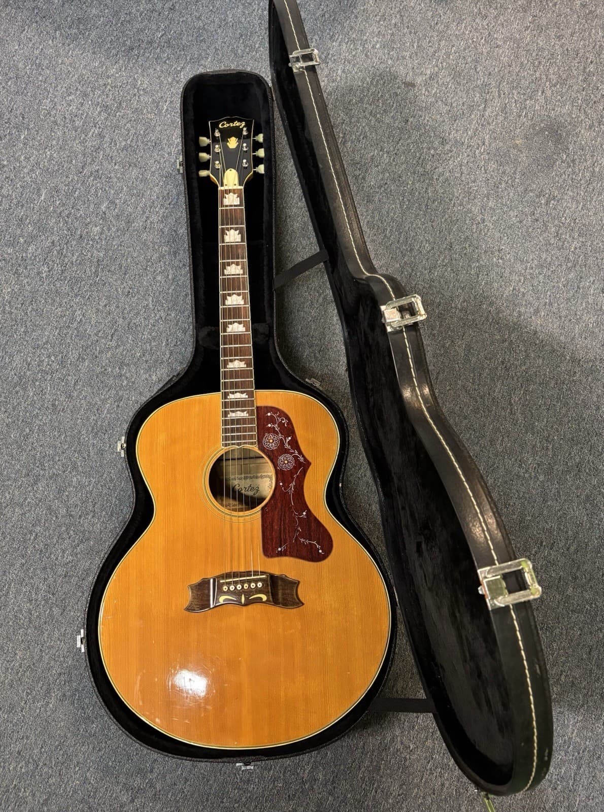 70’s Cortez J-200 MIJ Jumbo Acoustic Guitar w/ Hard Case