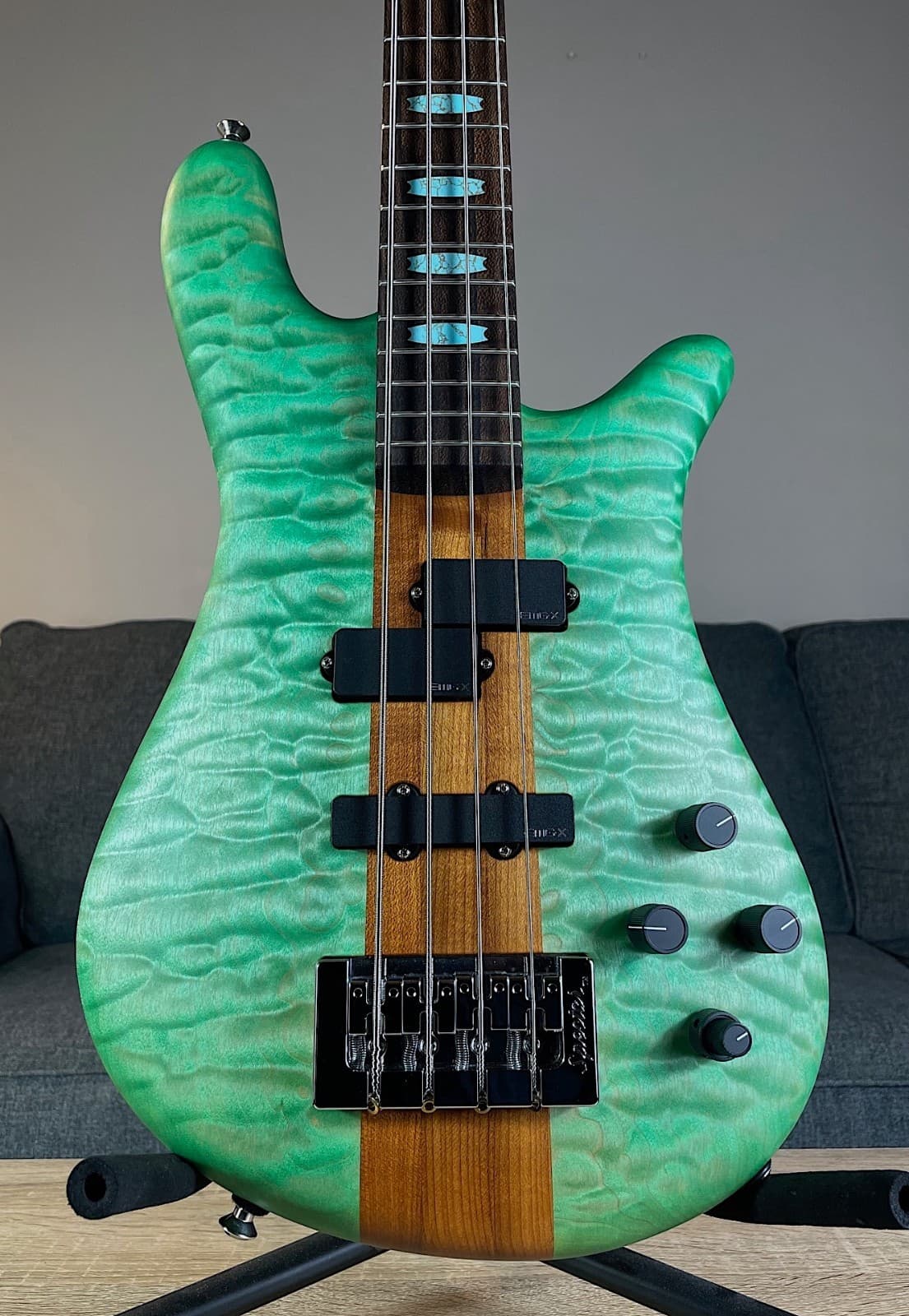 2024 Spector USA NS-2 4-String "Bookedmatched Quilt Top" Turquoise Tide