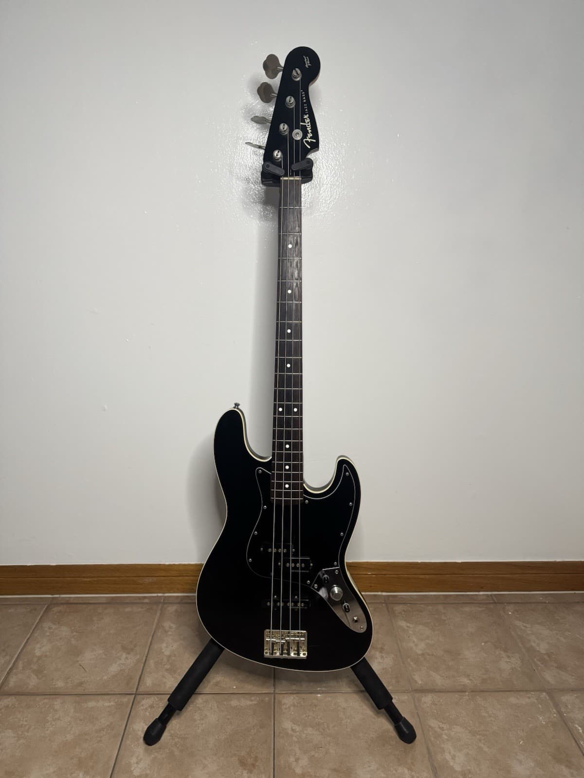 Fender Aerodyne Jazz Bass MIJ Made In Japan AJB Black Chrome Electric
