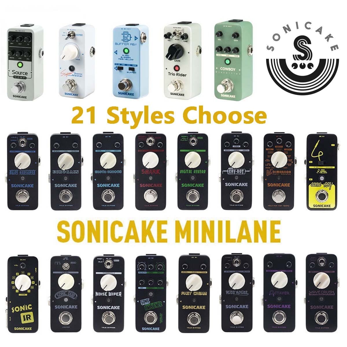 Sonicake Guitar Effects Pedal Overdrive Reverb Phaser Chorus Delay Fuzz Pedals