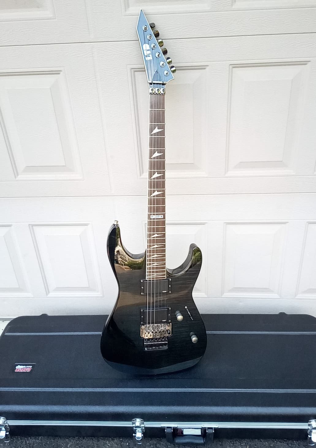 Vintage ESP LTD M200FM guitar Floyd Rose Special in Gator case black