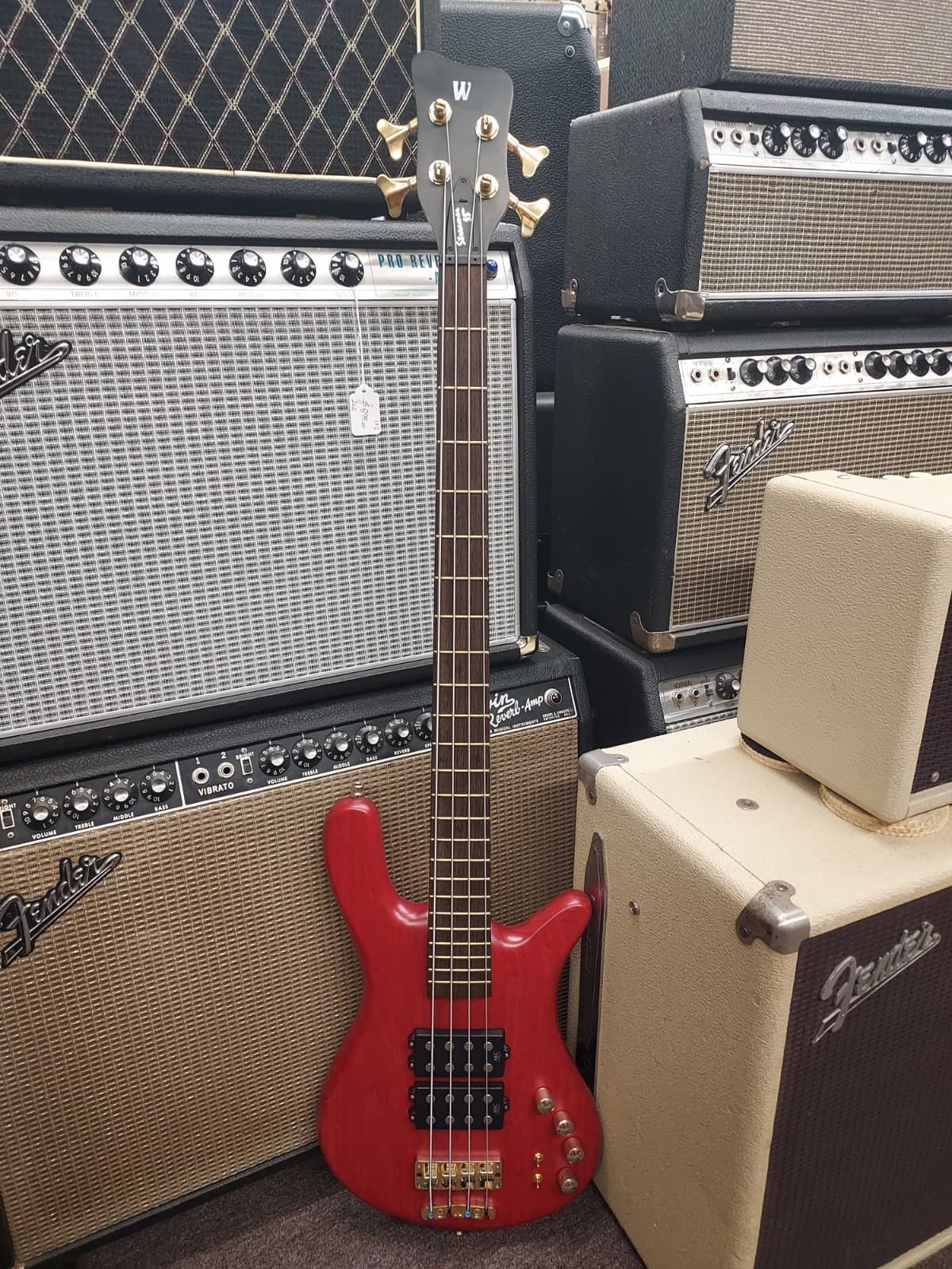 2007 Warwick Streamer Double Buck $$ Bass Made In Germany Burgundy Red Oil Ash