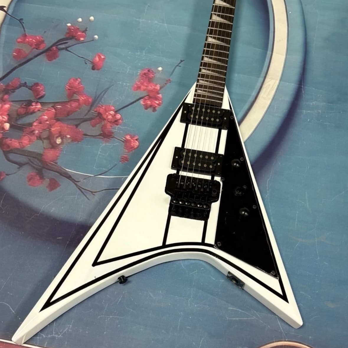 Jackson Randy Rhoads Style White Electric Guitar Floyd Rose Tremolo ShipUS