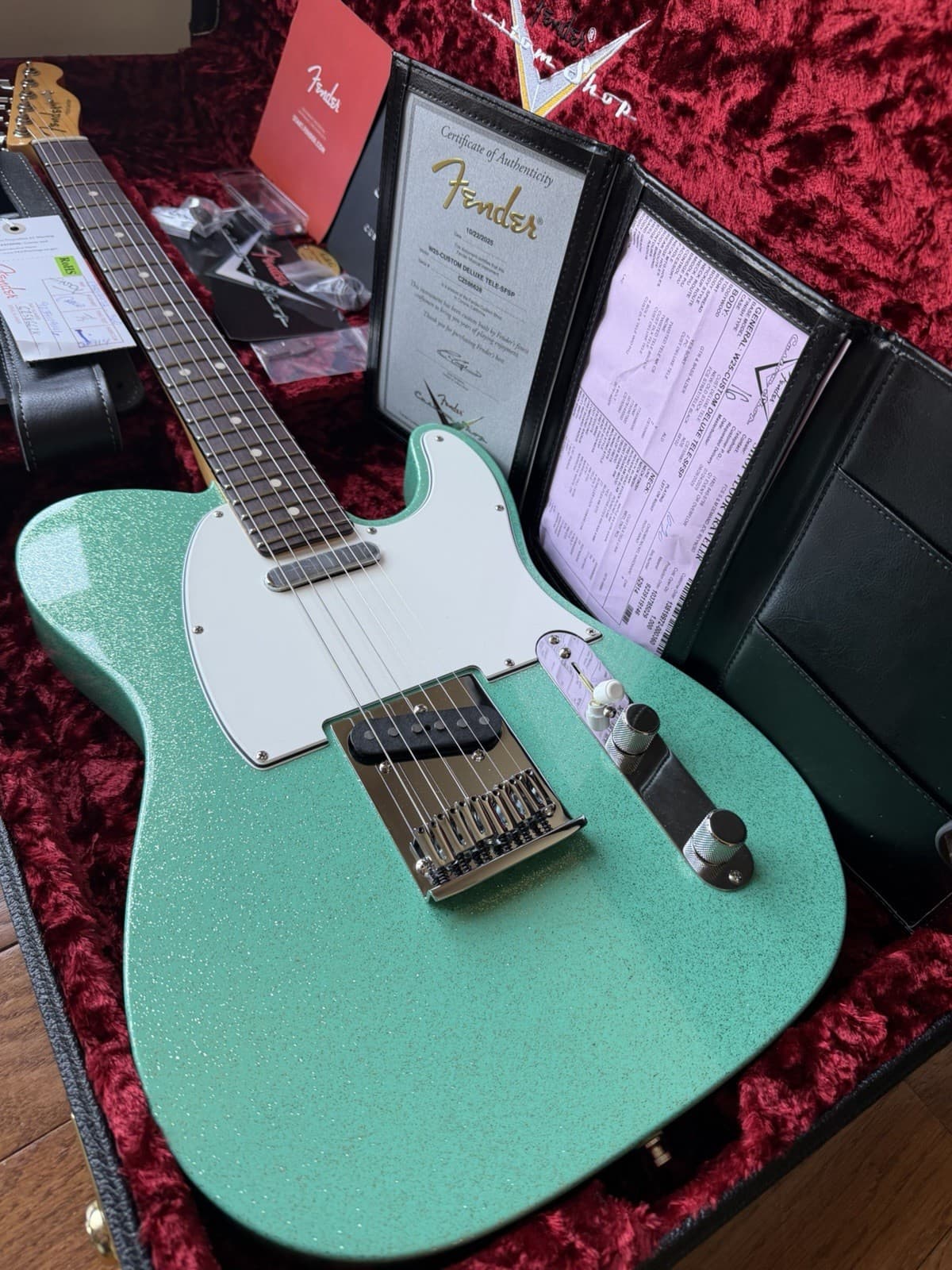 2025 Fender Custom Shop Telecaster W25 Custom Deluxe NOS Seafoam Green Sparkle