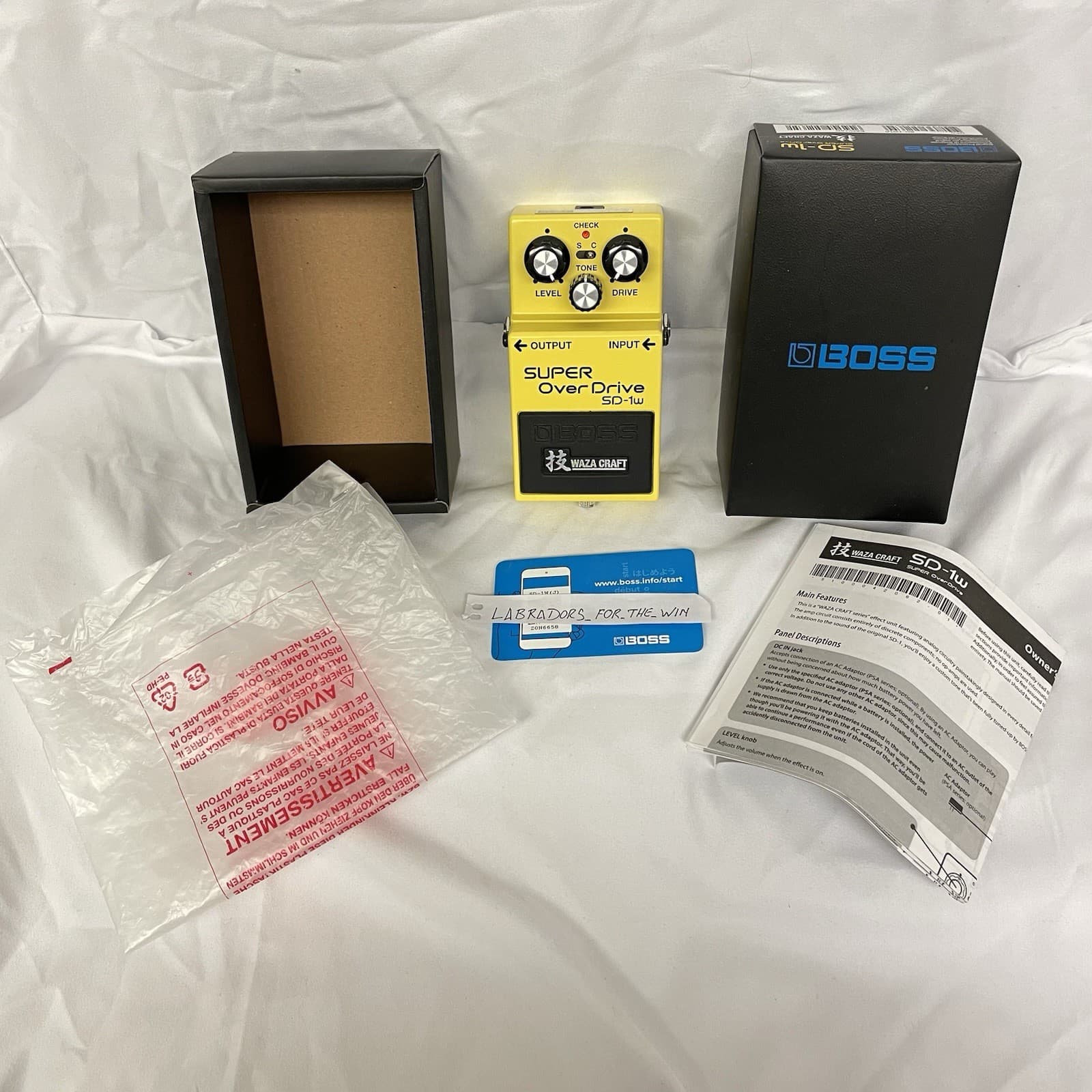 Boss SD-1W Super OverDrive Waza Craft Analog Overdrive Pedal for Electric Guitar