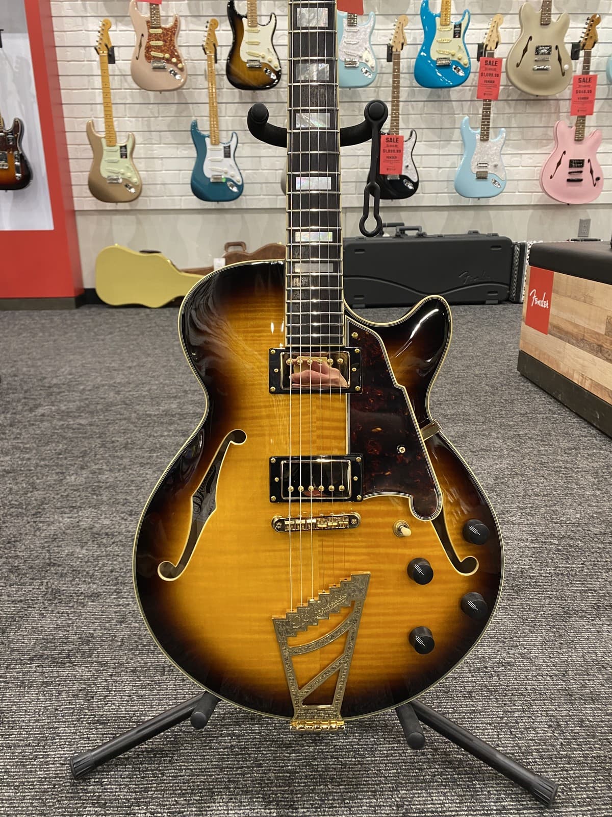 Excellent D'Angelico Excel EX-SS Hollow Body Electric Guitar, Rosewood Fingerboa