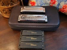 Lot of 5 ~ M. Hohner Marine Band Harmonica No 1896 A440 Special 20 Blues Harp MS