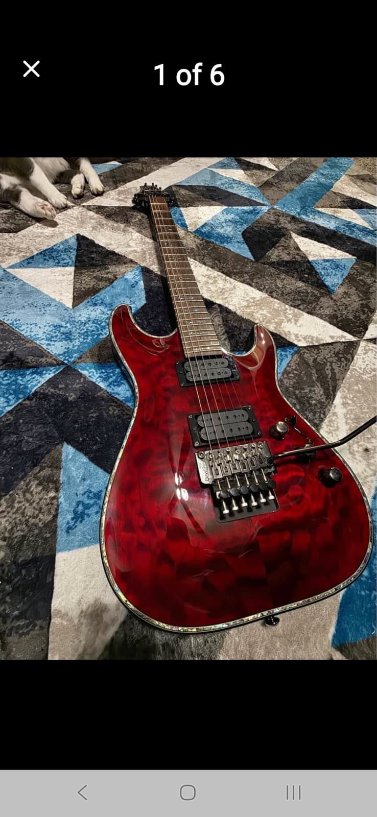 Schecter Electric Guitar Quilted Red Hellraiser c1 Humbucker floyd rose Tremolo