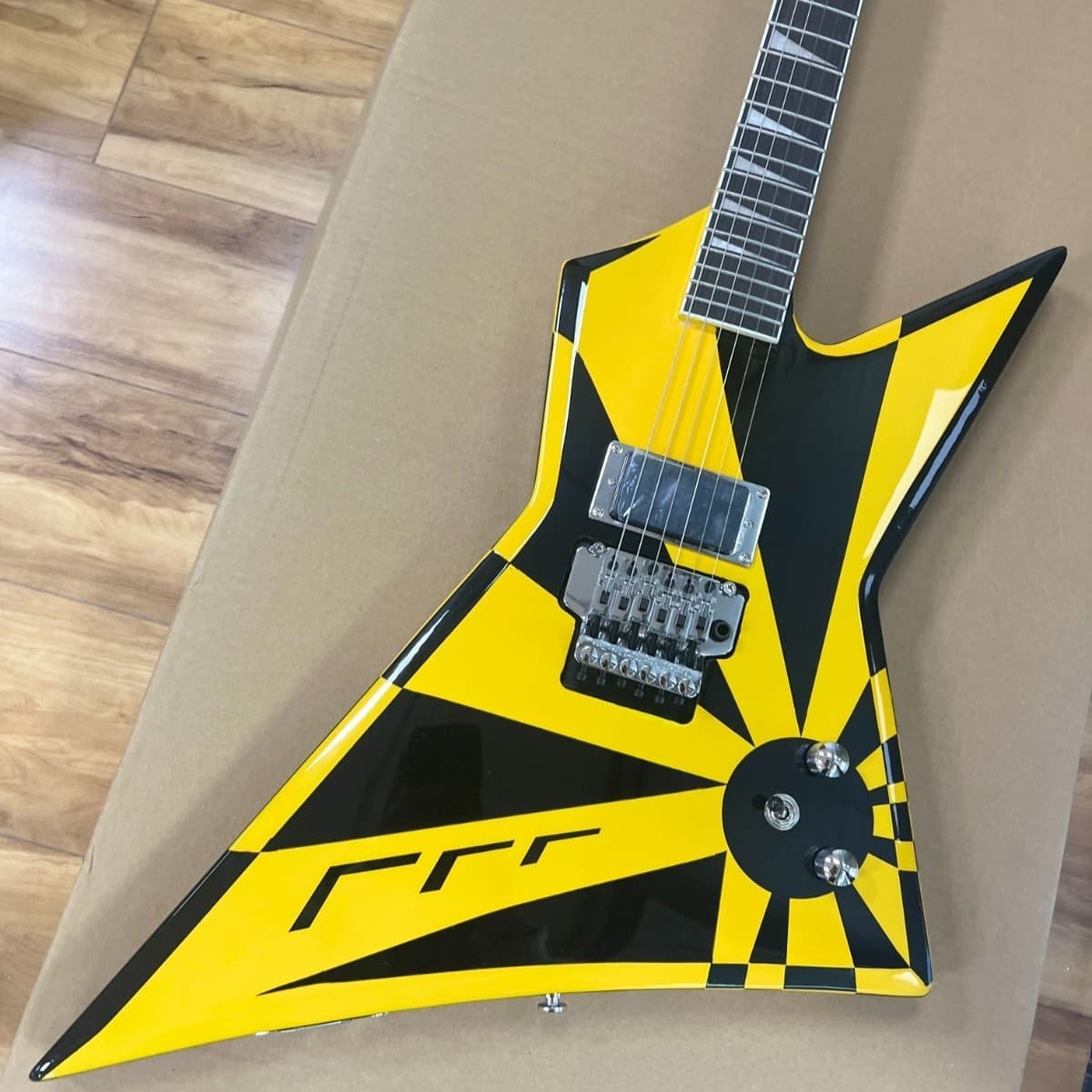 Michael Sweet Stryper Black-Yellow Electric Guitar Floyd Rose Tremolo ShipUS