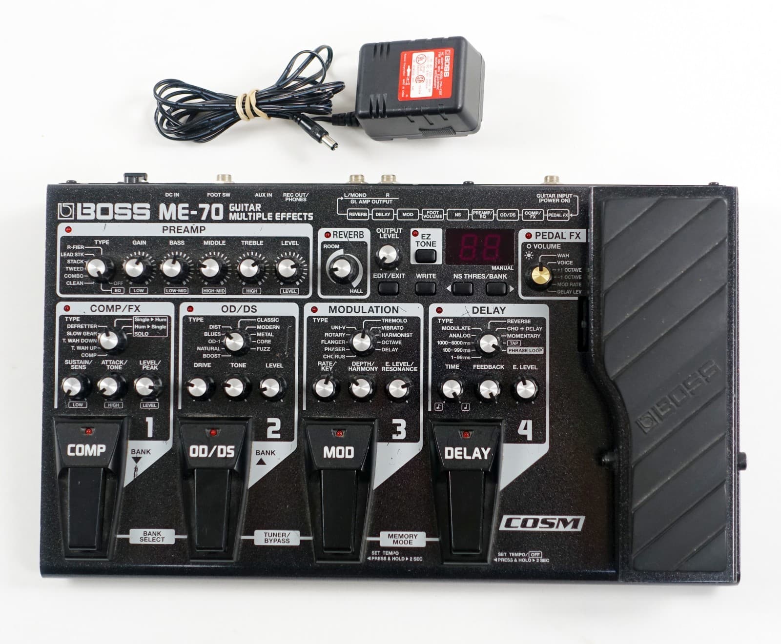 Boss ME-70 Guitar Multiple Effects Processor Pedal Overdrive Delay Modulation