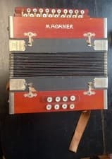 1920’s M. Hohner Red Accordion 29 Diatonic Button 29 Button Made In Germany
