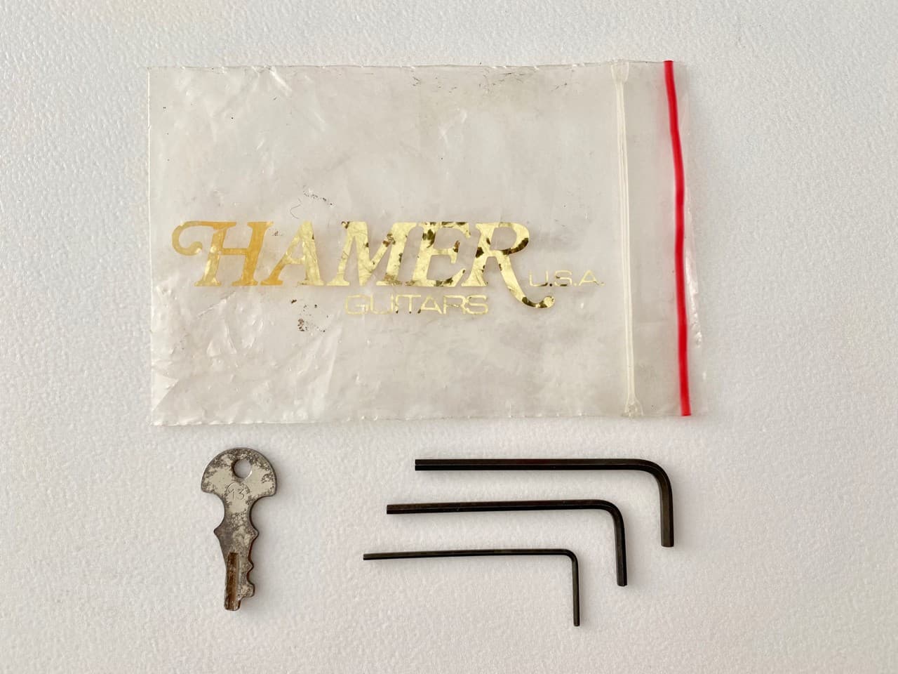 Vintage 1980s Hamer Guitars Zip Loc Bag Allen Wrenches & Key USA Case Candy Rare