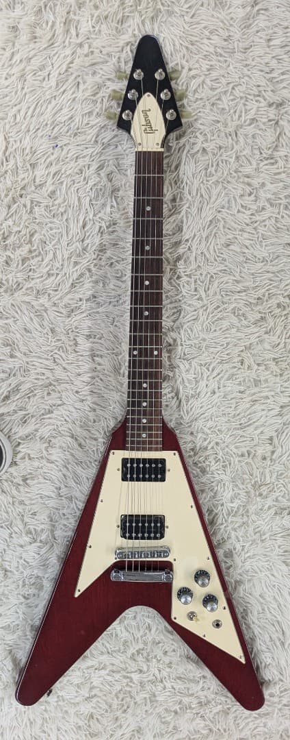 2001 Gibson Flying V Electric Guitar in Gloss Cherry Red with Hardshell Case