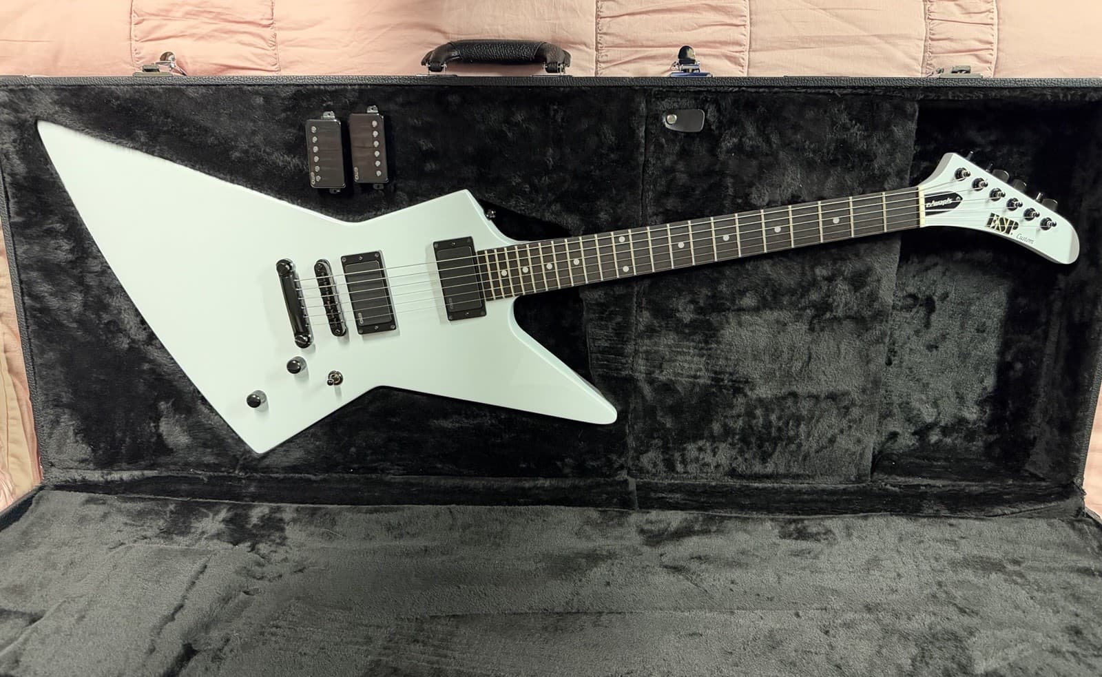 Edwards By ESP E-EX125D Custom Explorer Guitar - Snow White Refinish
