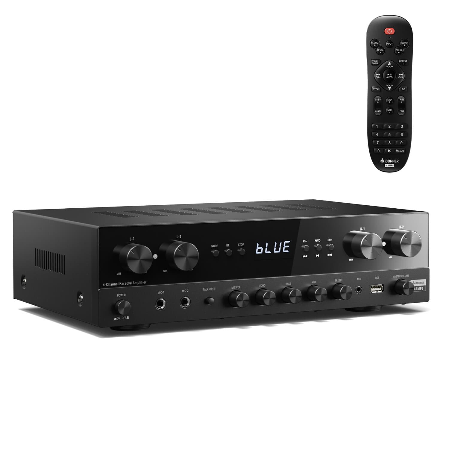 Donner MAMP5 Bluetooth HiFi Power Amplifier Receiver 440W 4 Channel Audio Amp