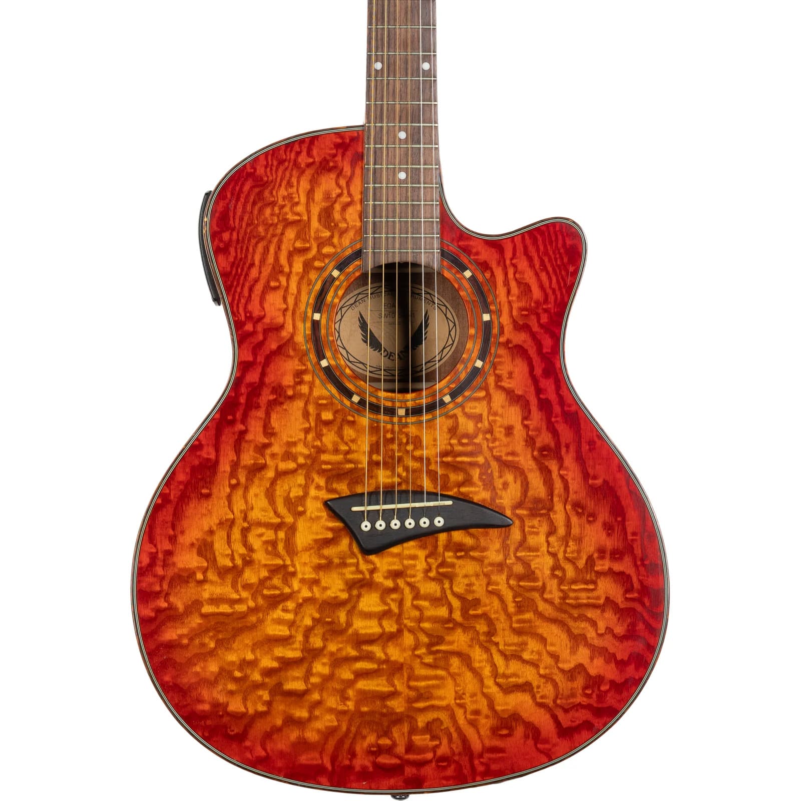 Dean Guitars Exotica Quilt Ash Acoustic Electric Guitar - Trans Cherry Sunburst