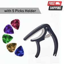 Guitar Capo with 5 Pcs Guitar Picks Plectrums for Acoustic And Electric Guitars