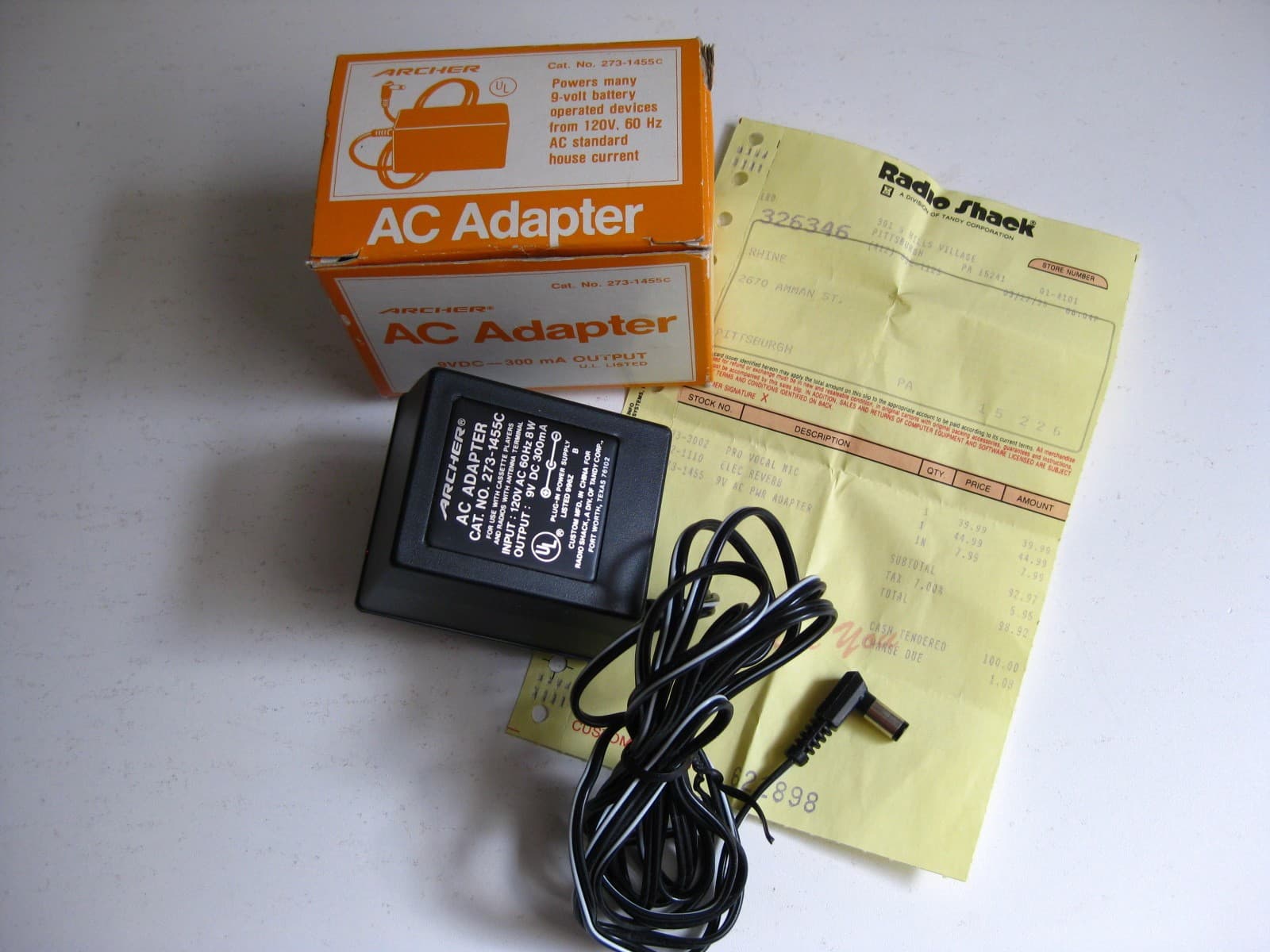 Vintage 90's Archer 9V AC Adapter for Boss Ibanez Guitar Effect Pedals
