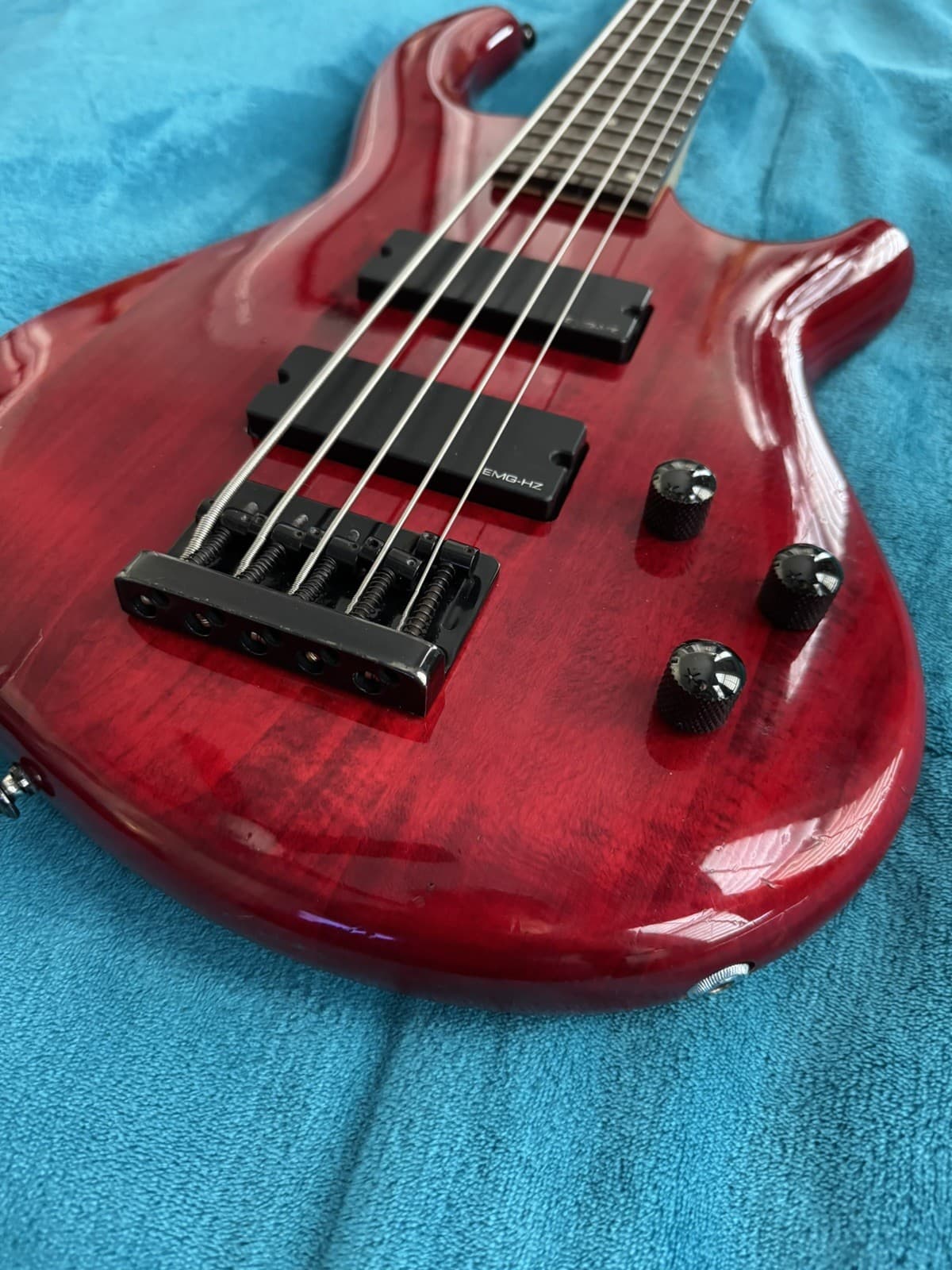 Dean Edge 5 String Electric Bass Ruby Red
