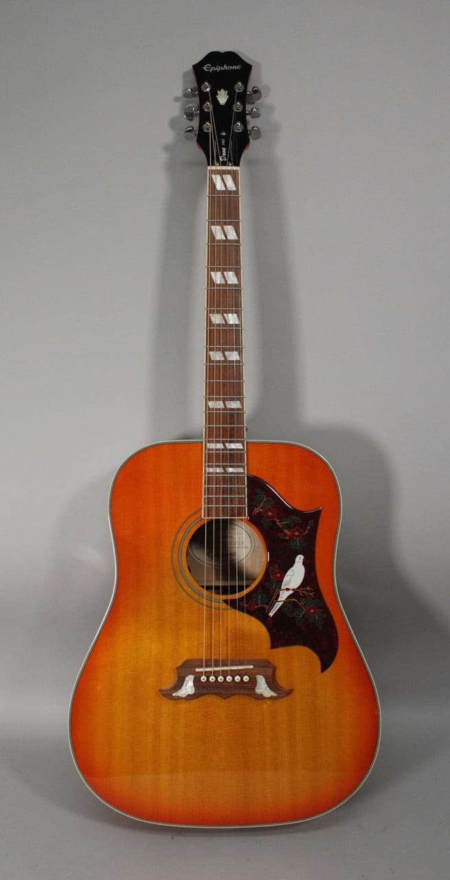2019 Epiphone Dove Pro Acoustic-Electric Dreadnought Violinburst Finish