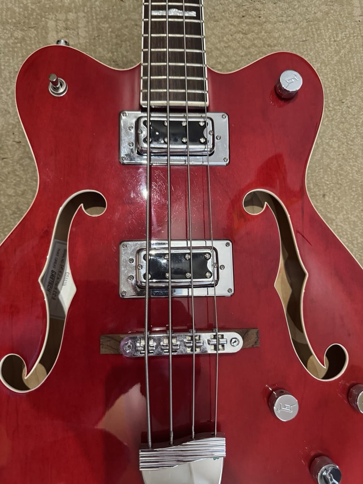 Gretsch Electromatic Hollow Body 4-String Electric Bass Guitar Red Maple