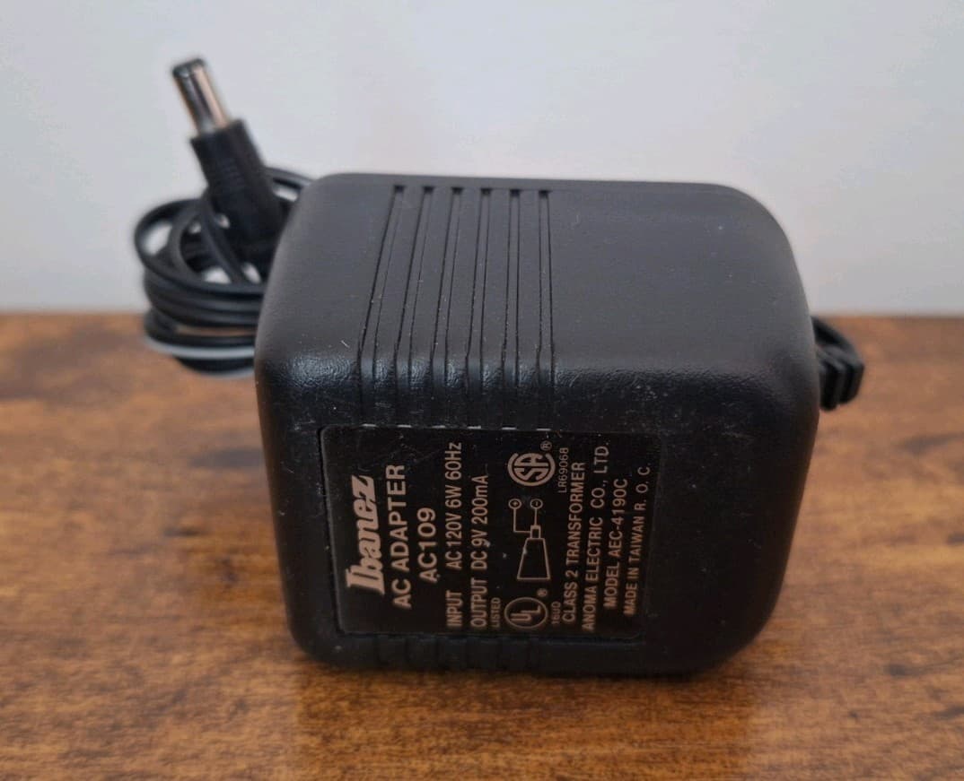 Vintage Ibanez AC109 Guitar Effect Pedal 9V Power Supply Adapter Factory OEM 9 V