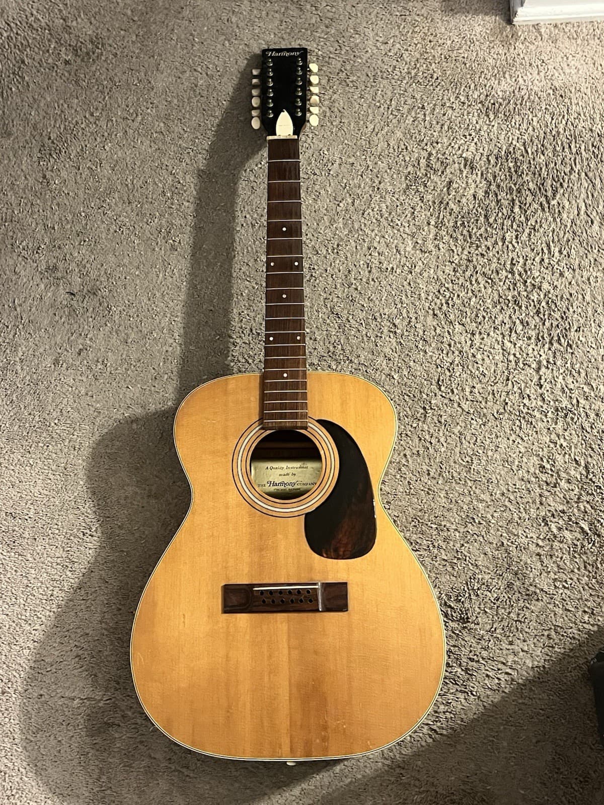 Vintage!! Harmony H1233 1972 Acoustic 12 String Guitar okay Condition