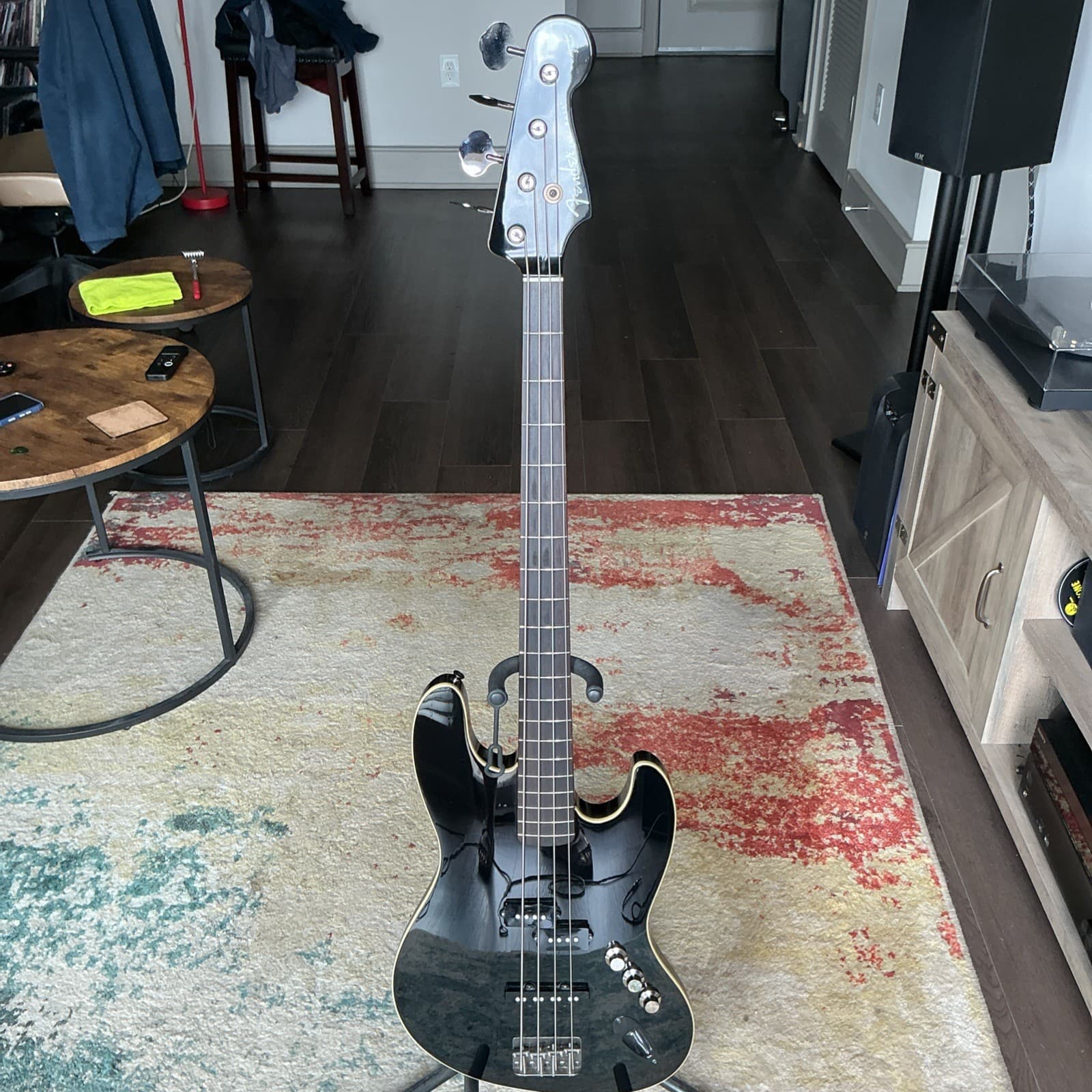 Fender Aerodyne Jazz Bass 2018 Made in Japan Black 4-String Electric Bass NICE!