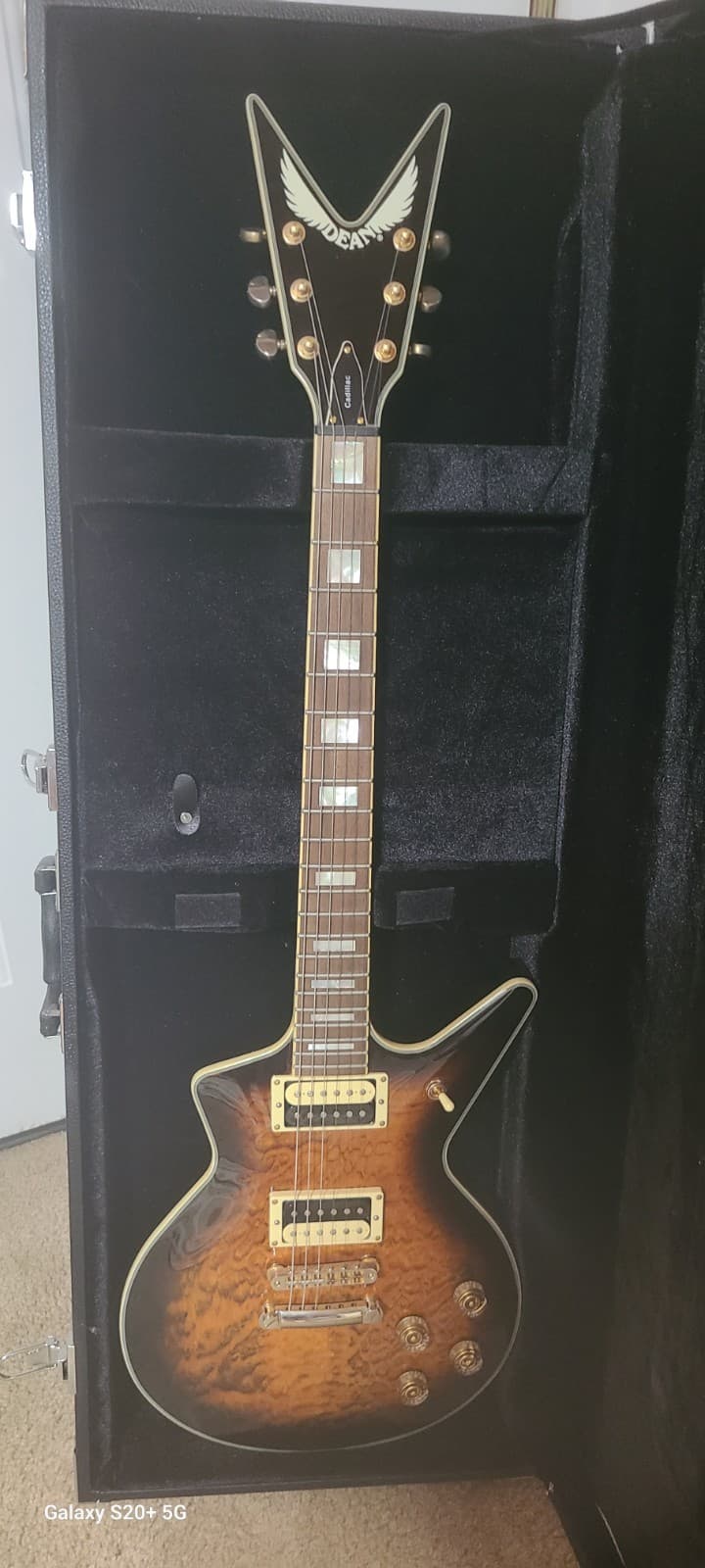 Dean Cadillac Electric Guitar Sunburst Gold Hardware 6-String w/ Case