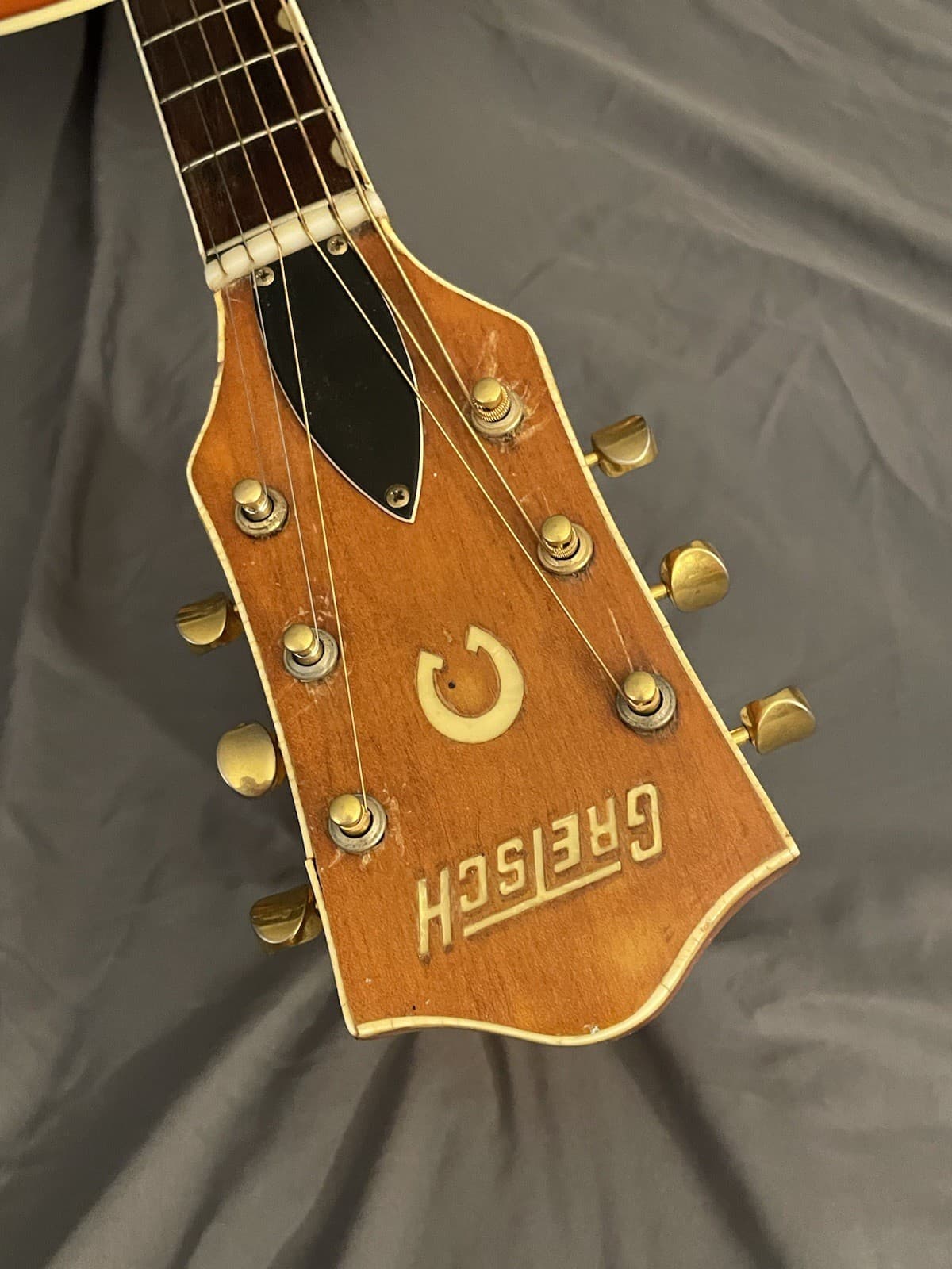 Vintage Gretsch Guitar Orange Rancher acoustic spruce Jumbo 6120 inlay flamey nk