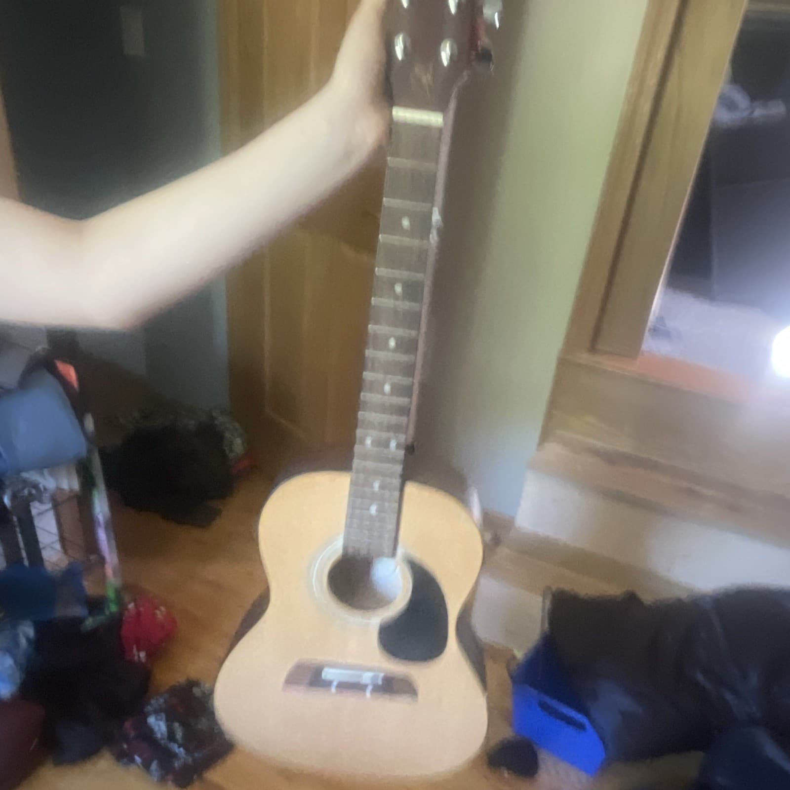 Natural Parlor Acoustic Guitar 6-String Right-Handed Wood Body