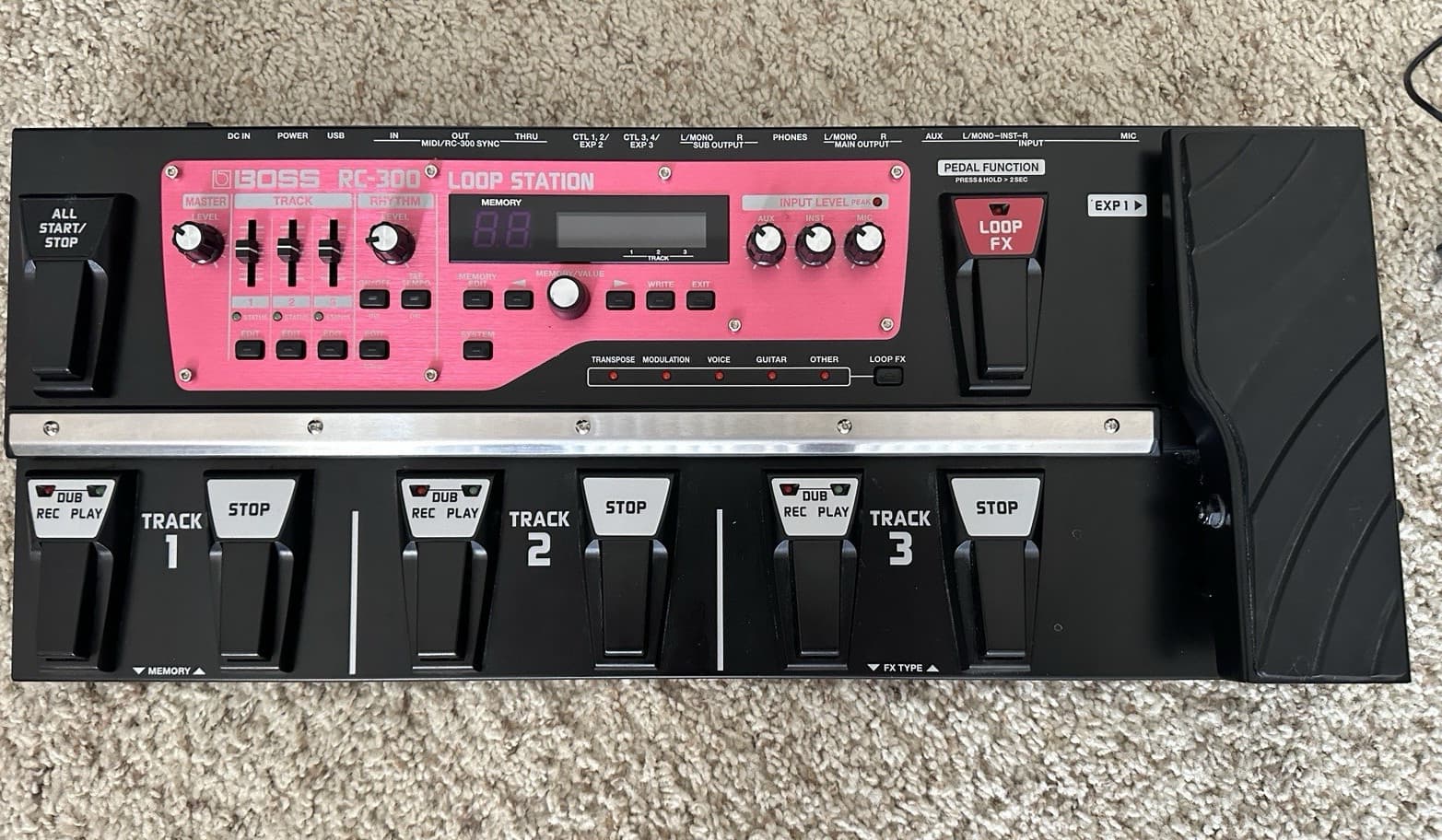 Boss RC-300 Loop Station Looper Pedal w/ Power Supply & Owner’s Manual – Tested