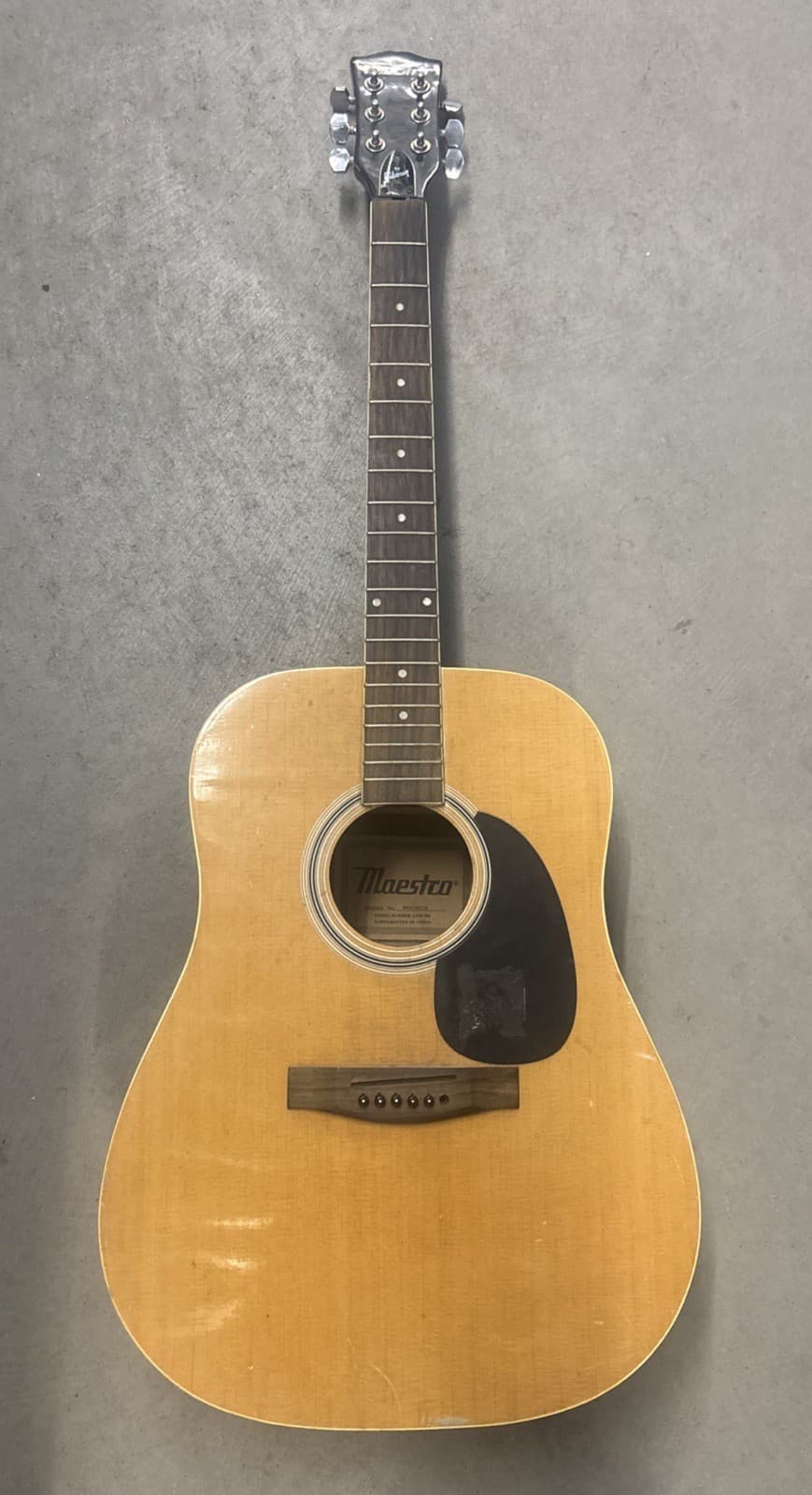 Maestro By Gibson Steel String Acoustic Guitar Needs Repair No Strings As Is