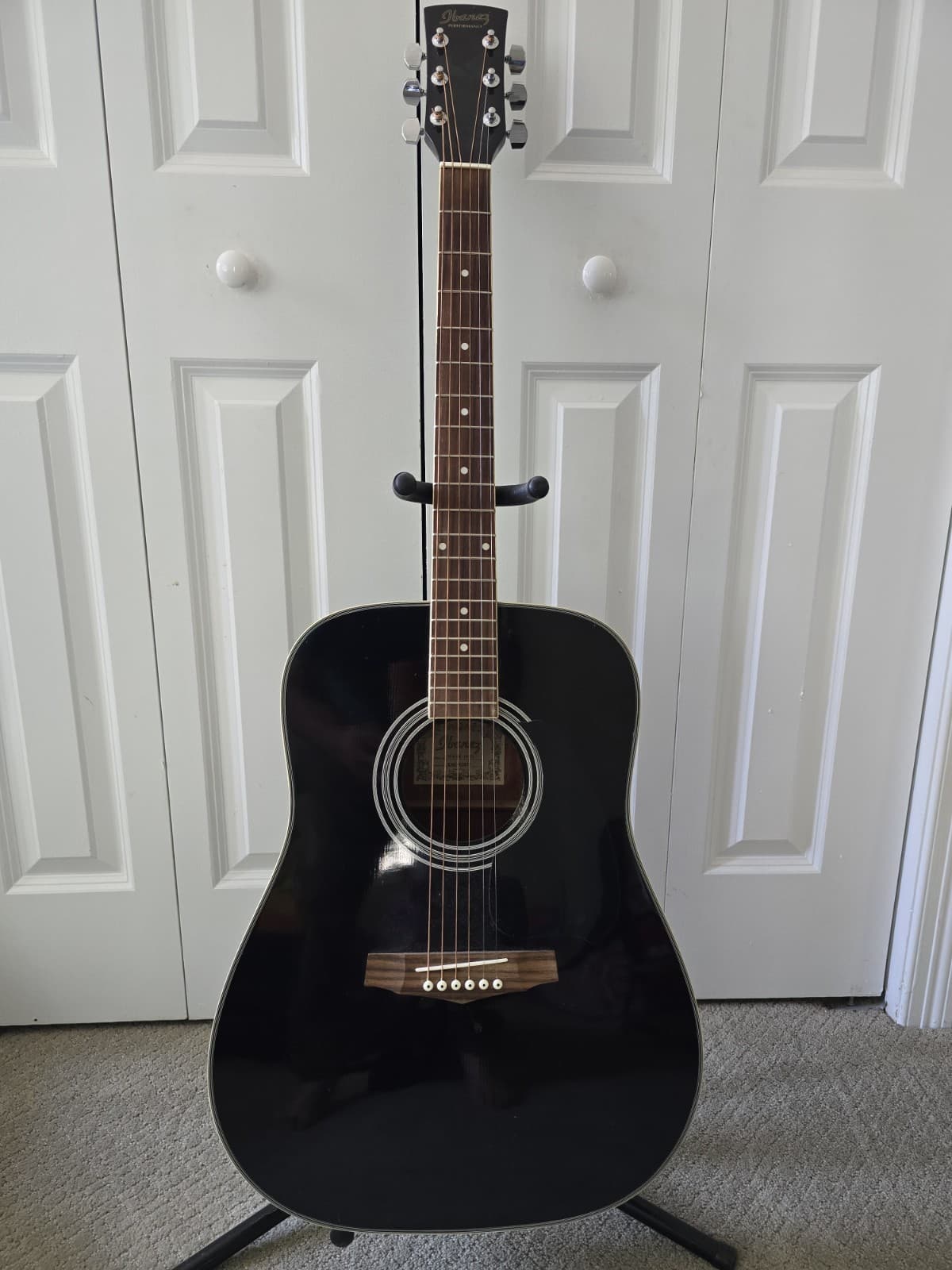 Ibanez PF Series Acoustic Guitar PF4-BK-14-01 Black With Case
