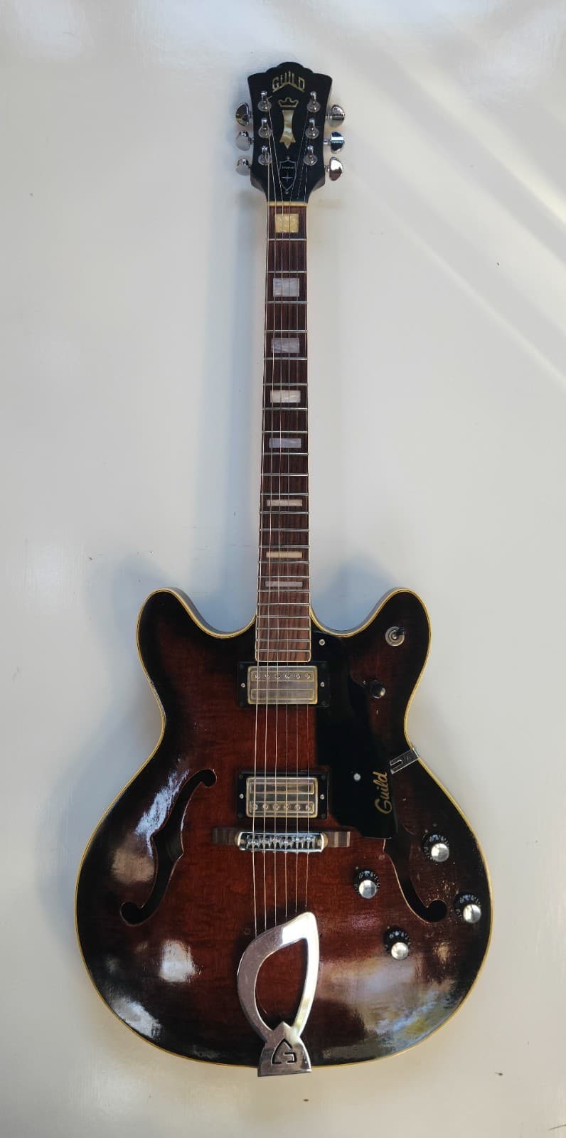 Guild Starfire V Electric Guitar Semi Hollow 1967 Bronze with Gator Hard Case