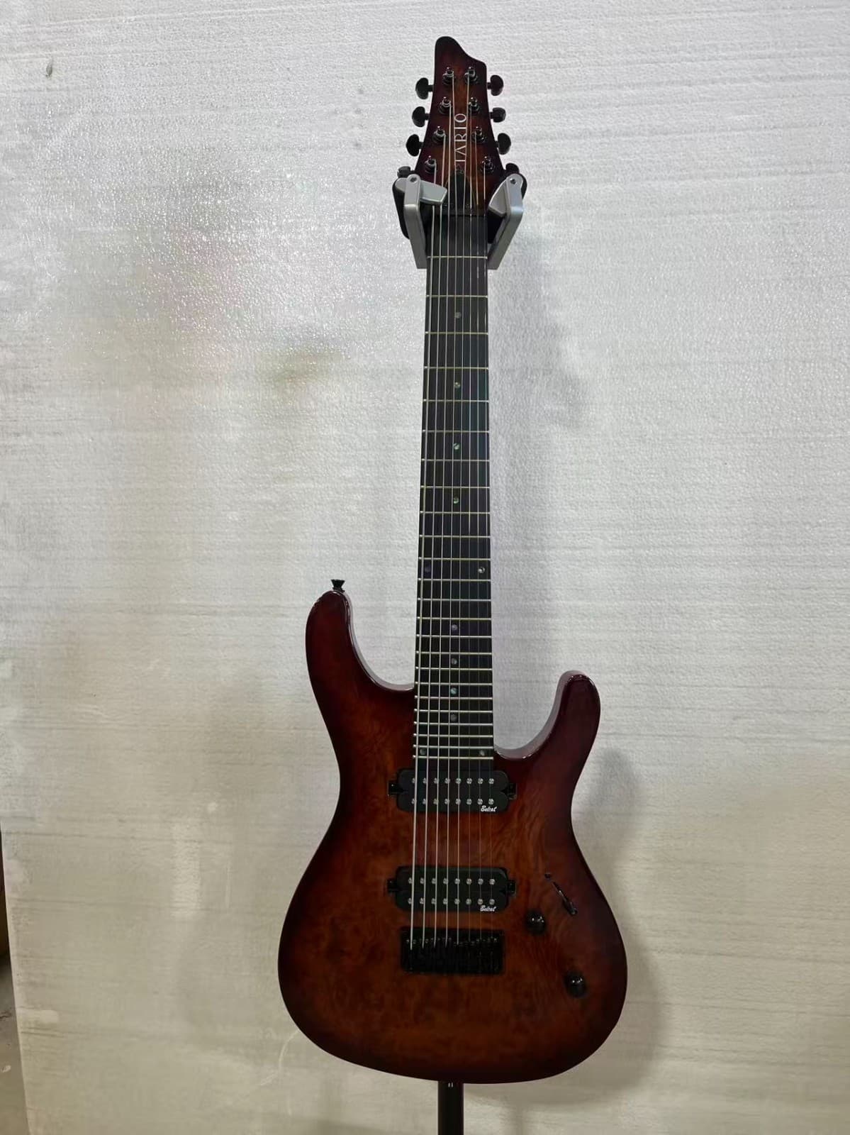 Used 8 String Electric Guitar Maple Neck Burl poplar top Okoume Body