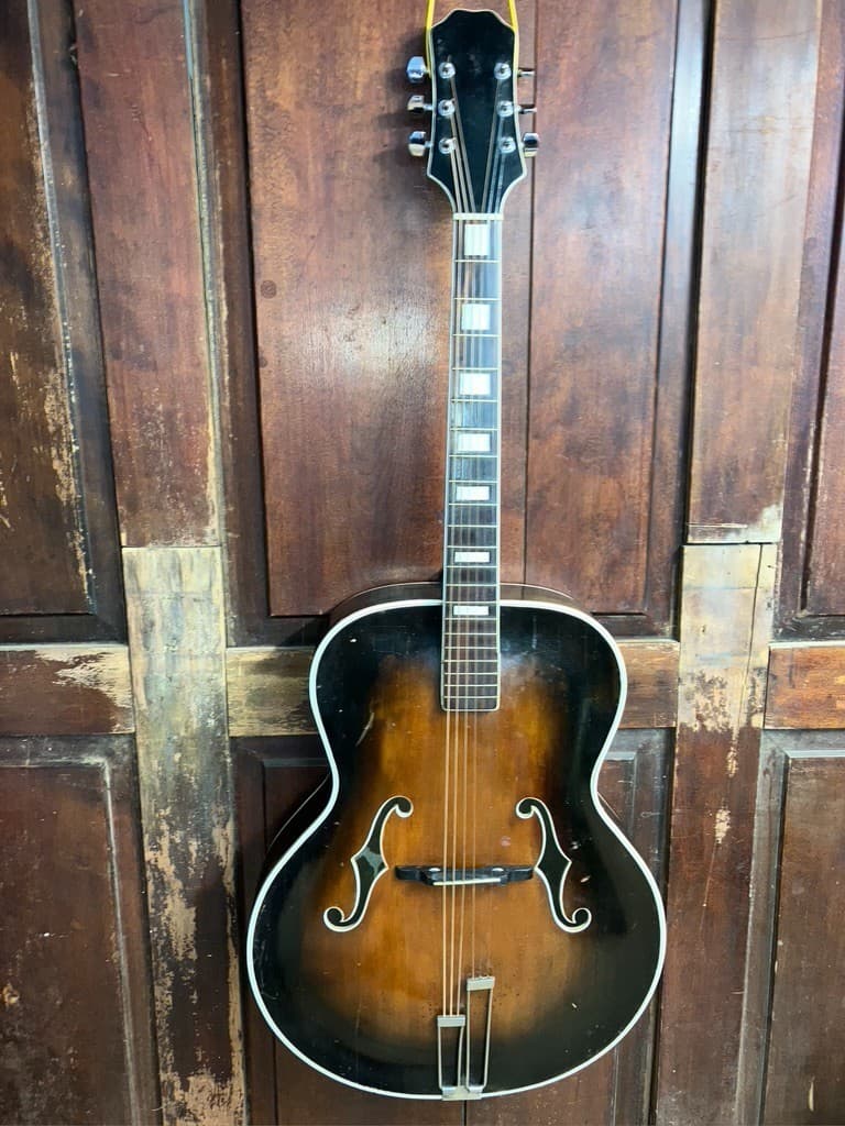 Danish F Hole Arch Top Jazz Guitar 1940's Denmark Hans Frederik Jensen